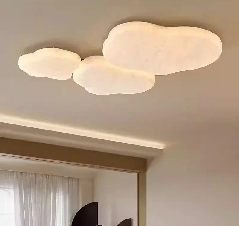 Afralia™ French Cream Silk Ceiling Light | Simple Wabi-Sabi Style Retro Bedroom Lamp