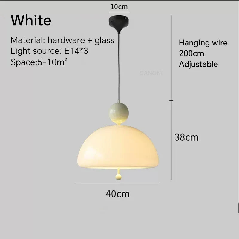 Afralia™ Glass Pendant Light Medieval French Bauhaus Retro Post-modern Hanging Lamp