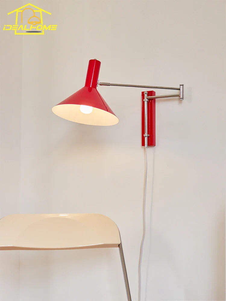 Afralia™ Cream Wind Wall Lamp LED E27 Swing Arm Telescopic Staircase Bedside Reading