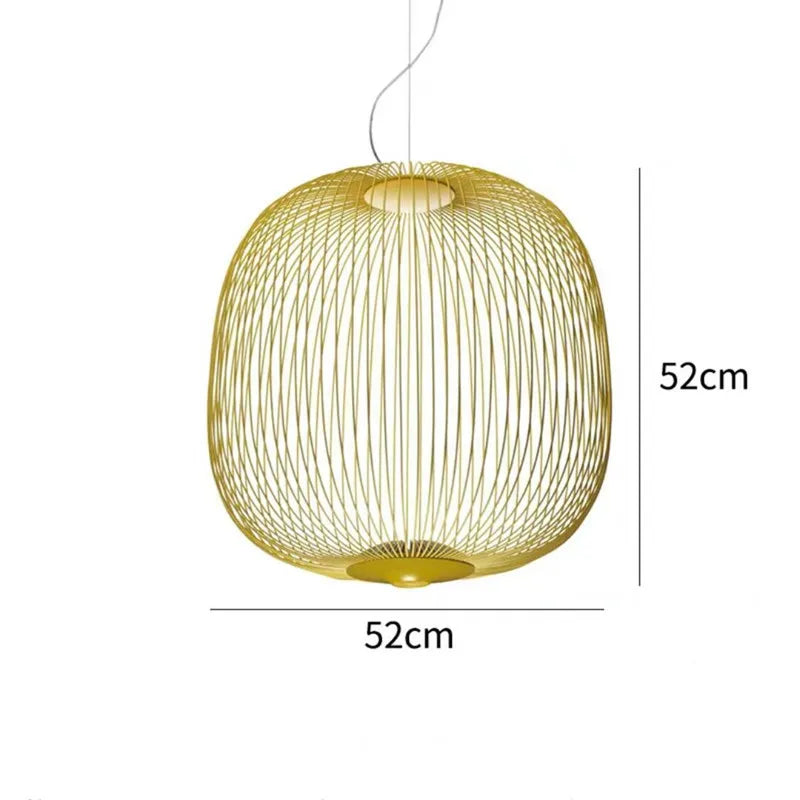 Afralia™ Spokes Pendant: Minimalist Birdcage Hanging Light for Villa, Lobby, Staircase & Home Decor