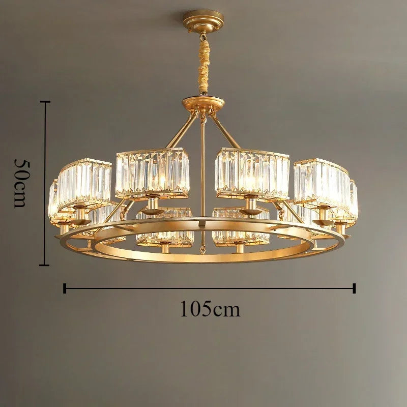 Afralia™ Crystal Pendant Chandelier Light for Living Room Hall Dining Bedroom