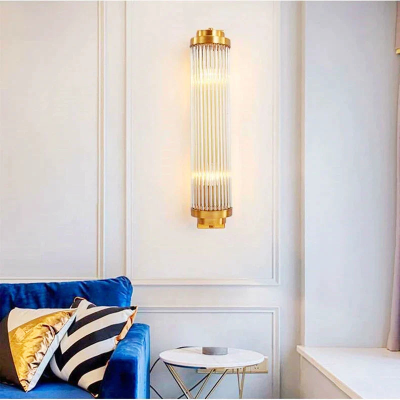 Afralia™ Gold Crystal Wall Lights: Modern LED Sconce for Bedroom, Living Room & Bathroom