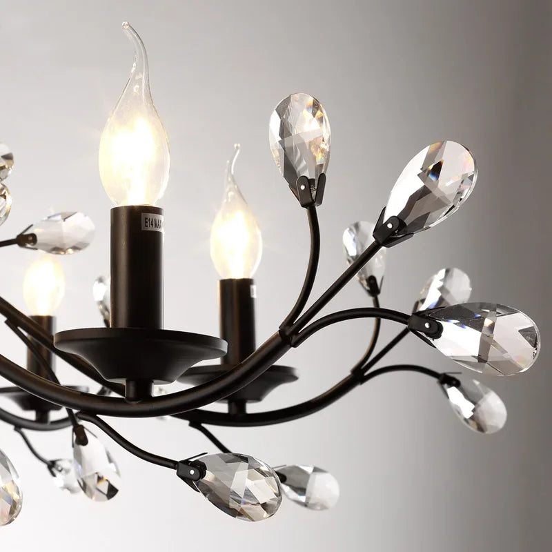 Afralia™ Vintage Crystal LED Ceiling Chandelier for Modern Country Living