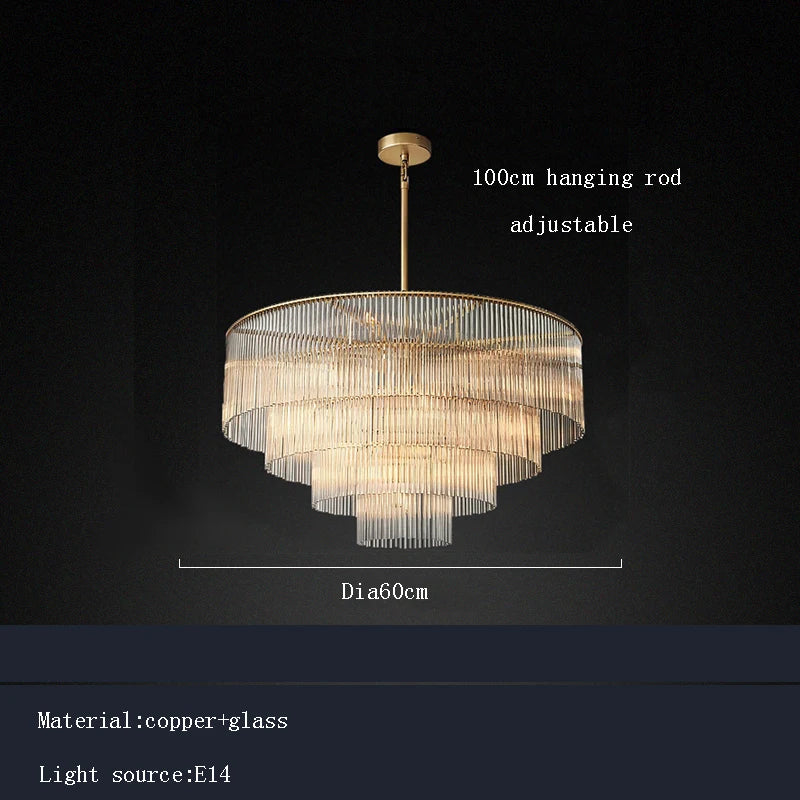 Afralia™ Scandinavian Glass Shade Brass Chandelier – Dining Room Art Deco Ceiling Light