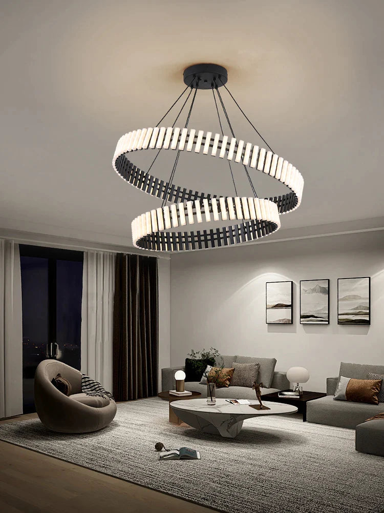 Afralia™ Round Chandelier: Elegant Dining Room & Living Room Artistic Lighting