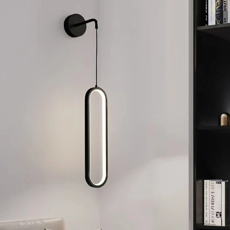 Afralia™ Black Ring LED Wall Lamp - Modern Nordic Style Indoor Light Fixture