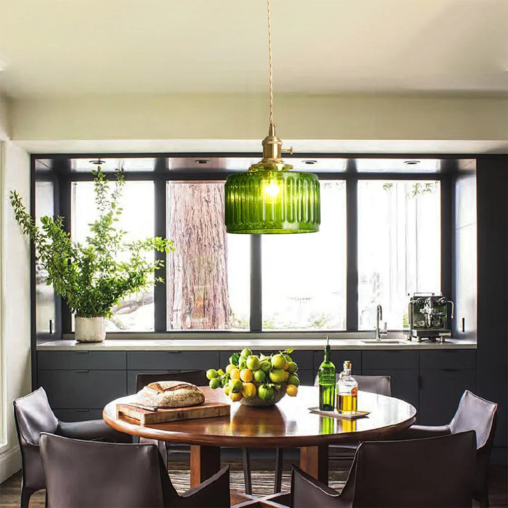 Afralia™ Green Pendant Chandelier Lighting for Living Dining Kitchen Island Home Decor