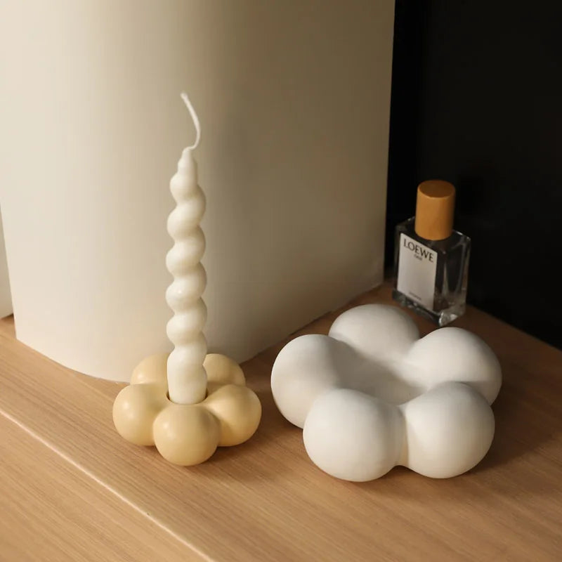 Afralia™ Ceramic Flower Candle Holder Candelabrum for Home Decor & Storage