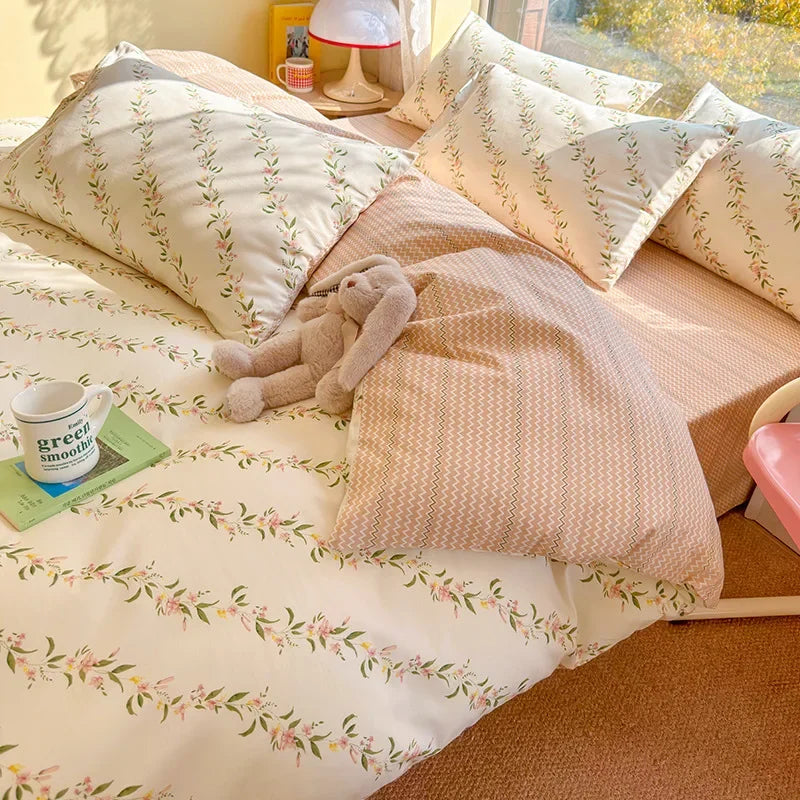 Afralia™ Rural Floral Cotton Comfort Set 200X230Cm Bedclothes