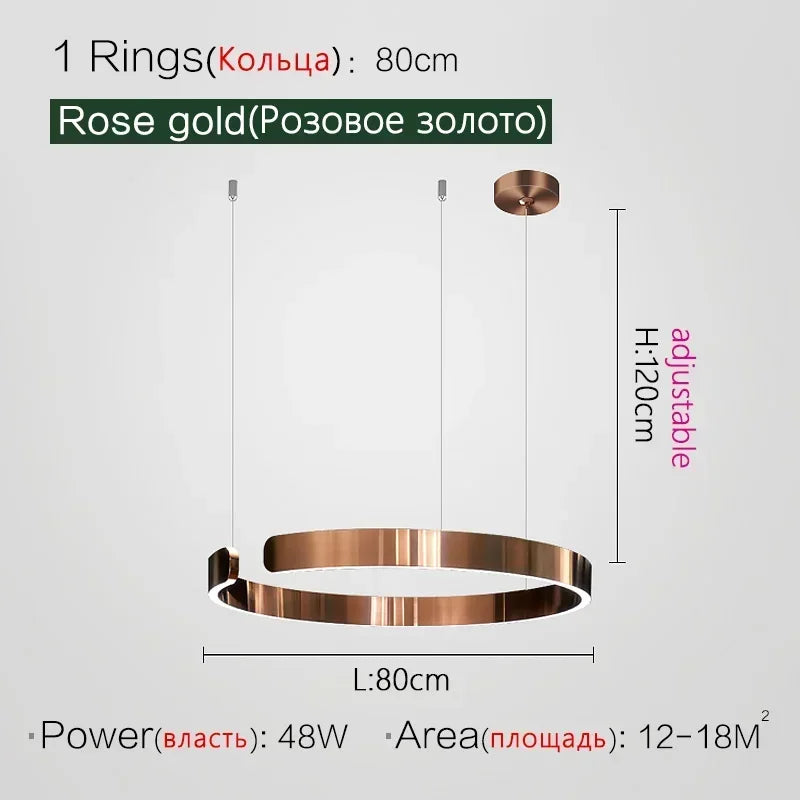 Afralia™ Minimalist Circle Rings Ceiling Chandelier Pendant Light for Home Decor