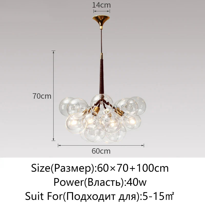 Nordic Glass Chandelier Ceiling Pendant Light by Afralia™. Luxe Home Decor Fixture for Living Room and Bedroom.