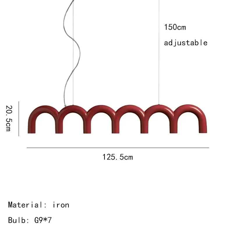 Afralia™ U-Shaped LED Chandelier: Modern Nordic Arch Pendant Lamp for Bar, Dining Room, and Kitchen Decor