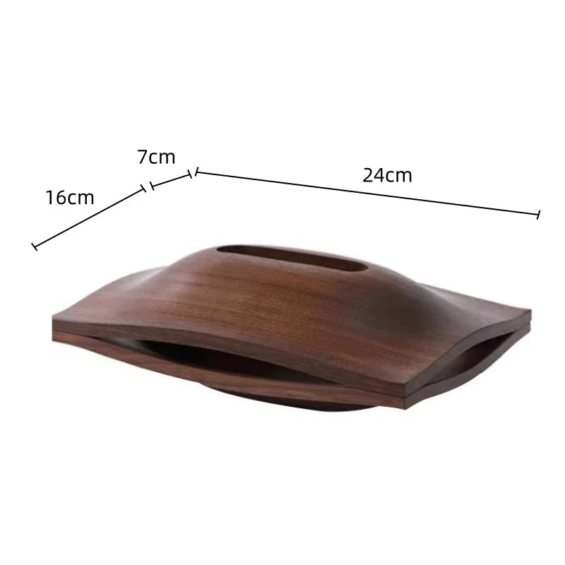 Afralia™ Wood Grain Geometric Tissue Box & Paper Towel Holder Flat Storage Home Decor