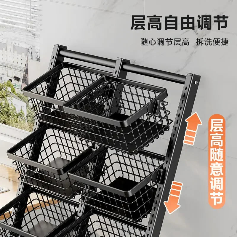 Afralia™ Rotating Vegetable Storage Basket: Strong Load Capacity, Floor-to-Ceiling, Easy to Use