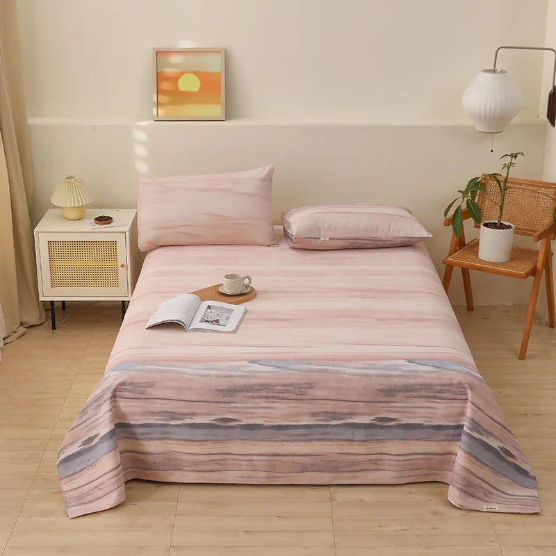 Afralia™ Cartoon Printed Cotton Bedspread | Queen King | Durable Coarse Cloth | All Seasons