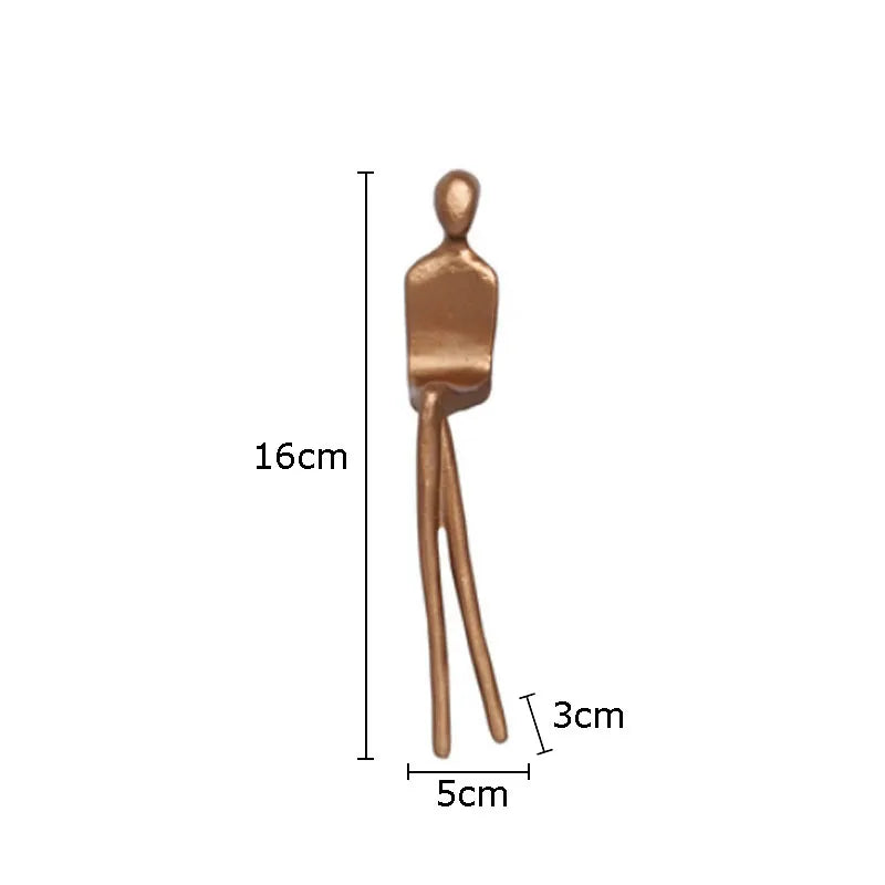 Afralia™ Gold Plated Figure Sculpture Set | Abstract Desk Decoration | Character Statue