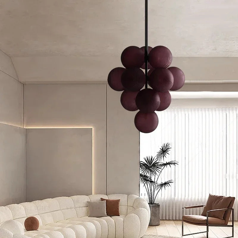 Afralia™ Nordic Grape Glass Chandelier Pendant Light for Minimalist Interior Decor