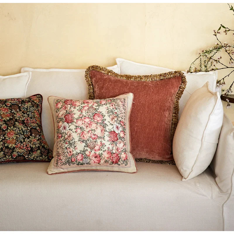 Afralia™ Spring Flowers Decorative Pillow Covers | Farmhouse Style Square Cushion Case