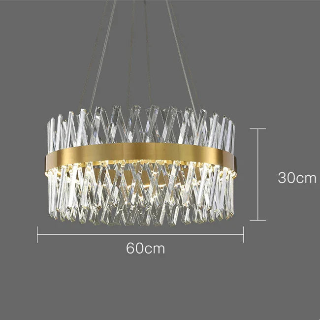 Afralia™ Modern Gold K9 Crystal Ceiling Chandelier for Living Dining Kitchen