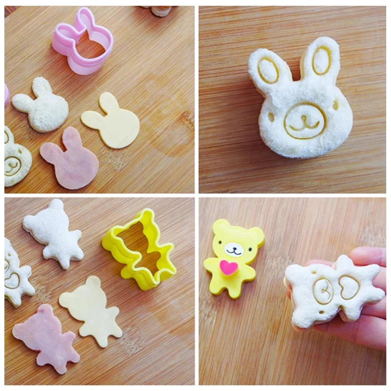 Afralia™ Sushi Sandwich Cookie Maker Set Japanese Style Bento Accessoires Cheese Cutter Mold