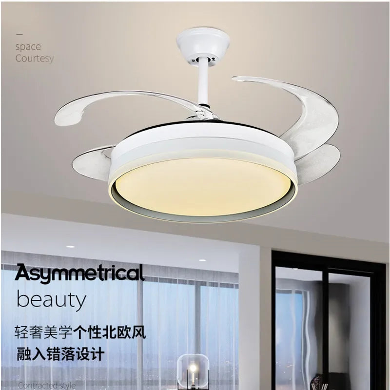 Afralia™ LED Ceiling Fans with Remote Control for Indoor Lighting
