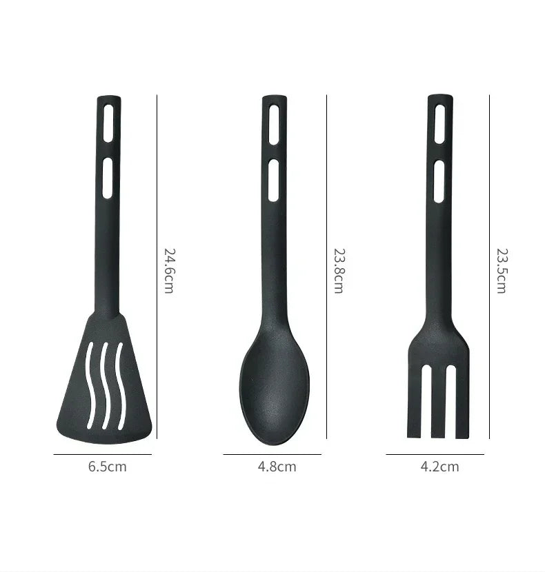 Afralia™ Kitchen Utensils Set Silicone Spatula Slotted Spoon Portable Camping Cutlery