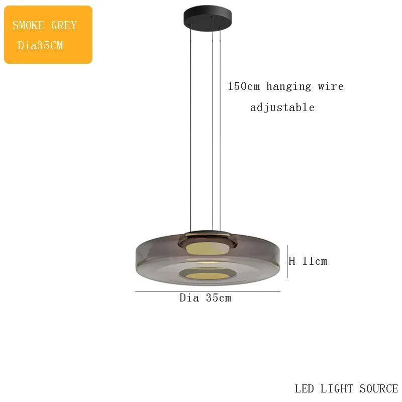 Afralia™ Glass Plate Ceiling Pendant Lights LED Fixture