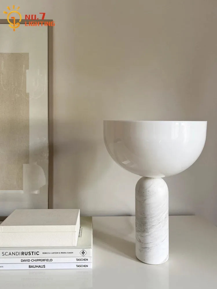 Afralia™ Marble Mushroom Table Lamp LED Minimalist Modern Light Fixtures