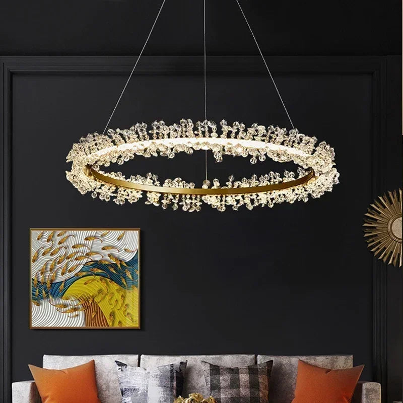 Afralia™ Crystal Pendant Chandelier Modern Luxury Interior Decoration Lighting