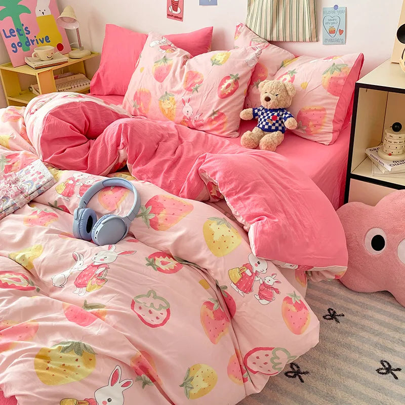 Afralia™ Cloud Cotton Printed Bedding Sets | Super Soft Quilt Set for School Home Twin King