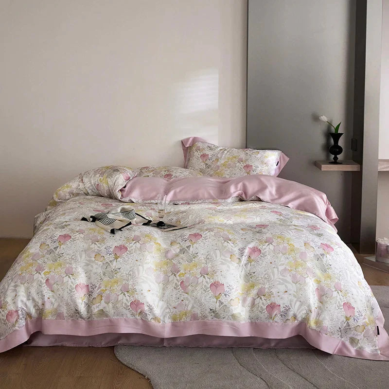 Afralia™ Eucalyptus Fiber Bedding Set: Duvet Cover, Bed Sheet, Fitted Sheet, Pillowcases