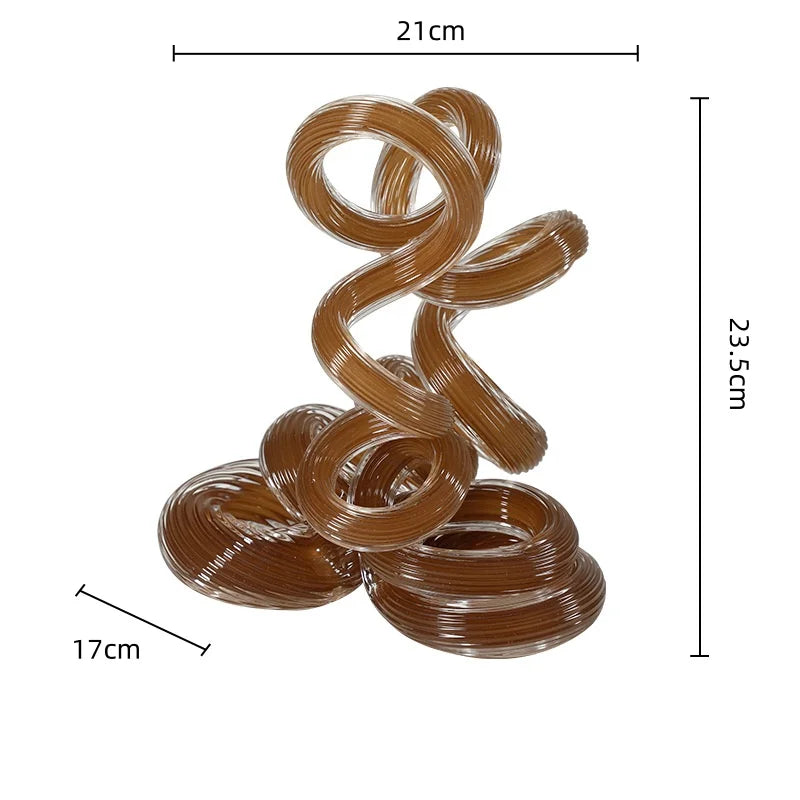 Afralia™ Spring Spiral Hollow Ring Ornament Statue for Home Decor & Handicrafts