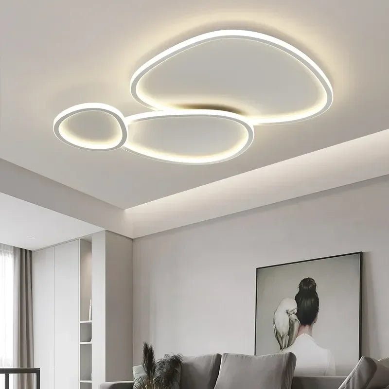 Afralia™ Modern Smart Living Room Chandeliers Set with LED Ceiling Lights