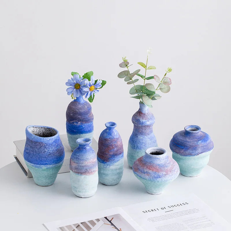 Afralia™ Gradient Ceramic Vase - Tabletop Floral Decoration