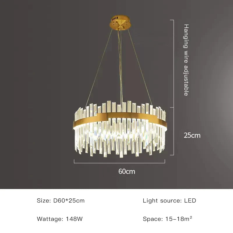 Afralia™ Full Spectrum Gold Crystal Chandelier: Modern Luxury for Living Room, Bedroom, Dining Room