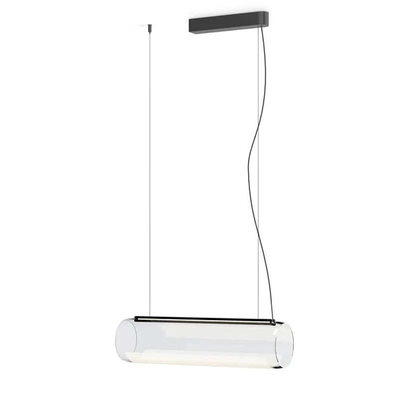 Afralia™ Clear Glass Cylinder Chandelier | Modern Indoor Suspension Light