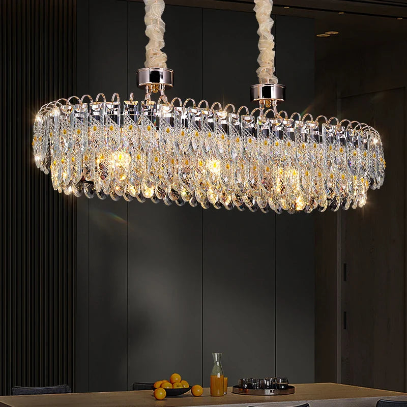 Afralia™ Crystal Chandelier: Modern Luxury for Living Room, Restaurant, Hotel Lobby