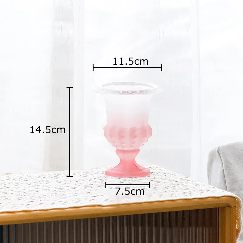 Afralia™ Matte Glass Goblet Vase for Hydroponics Flowers Desk Decor