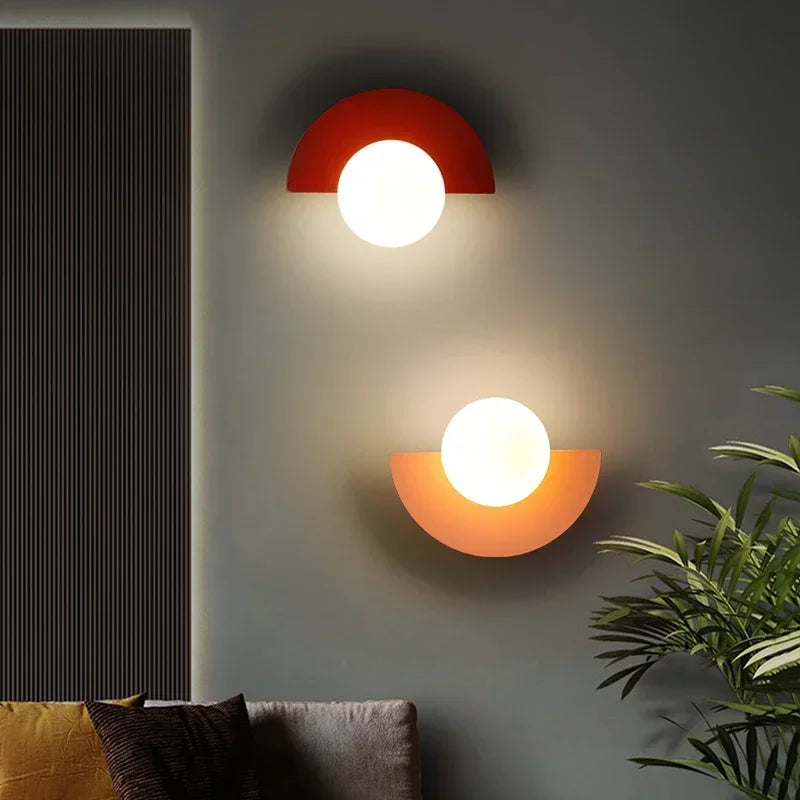 Afralia™ Glass Ball LED Wall Lamp for Bedroom, Living Room, Study - Simple & Elegant