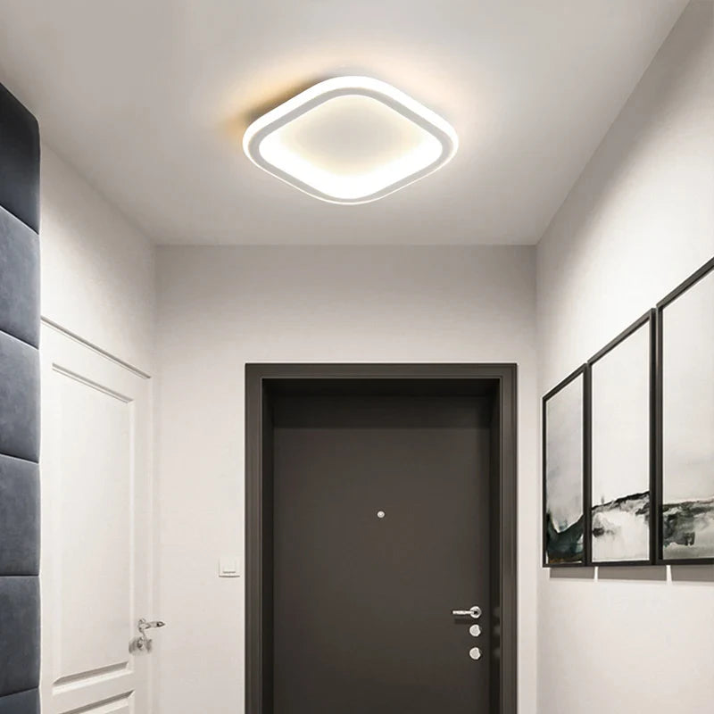 Afralia™ LED Ceiling Lamp: Square Round Indoor Lighting, Bedroom, Entrance Hall, Neutral/Cool/Warm White