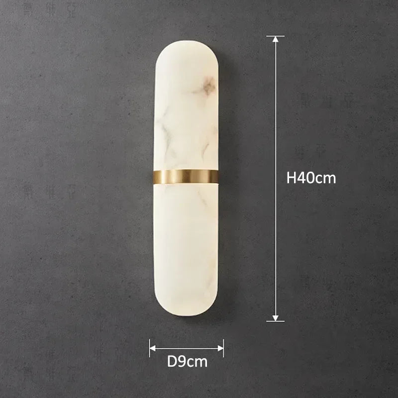 Afralia™ Semicylinder LED Wall Light 12W Imitation Marble Decor Sconce for Home Décor