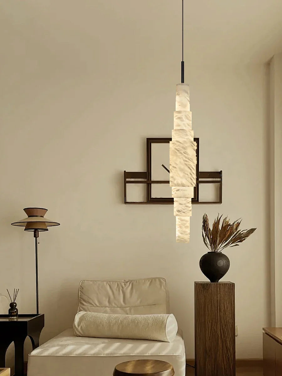 Afralia™ Luxury Marble Ceiling Pendant Lamps for Home Decor - Led Hanging Stone Lights