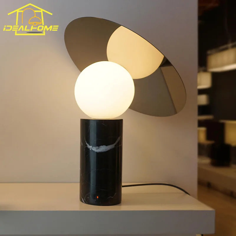 Afralia™ Marble Base Table Lamp LED G9 Modern Art Decor Desk Light