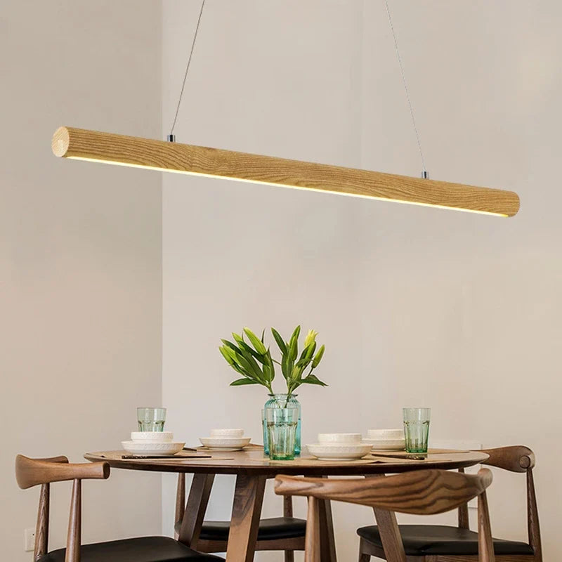 Afralia™ Round Nordic Solid Wood Bar Pendant Lamp for Indoor Lighting Fixture