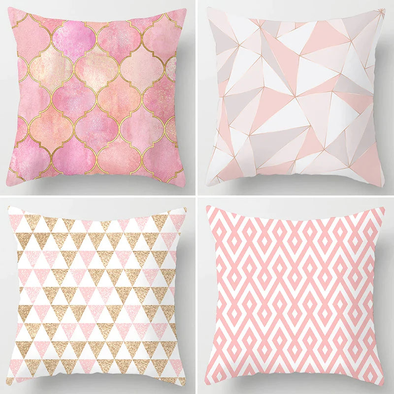 Pink Flower Feather Cushion Cover 45x45cm for Home Decor, Afralia™ Brand