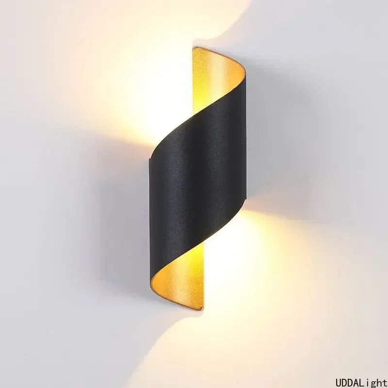 Afralia™ Aluminum Outdoor Wall Lamp with Spiral Up and Down Light