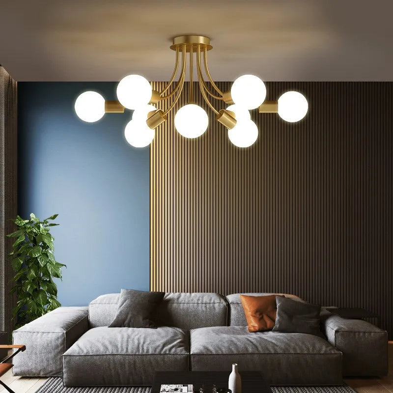 Afralia™ Postmodern Glass Ball Ceiling Lamp Luxury Nordic Interior Dining Room Lighting