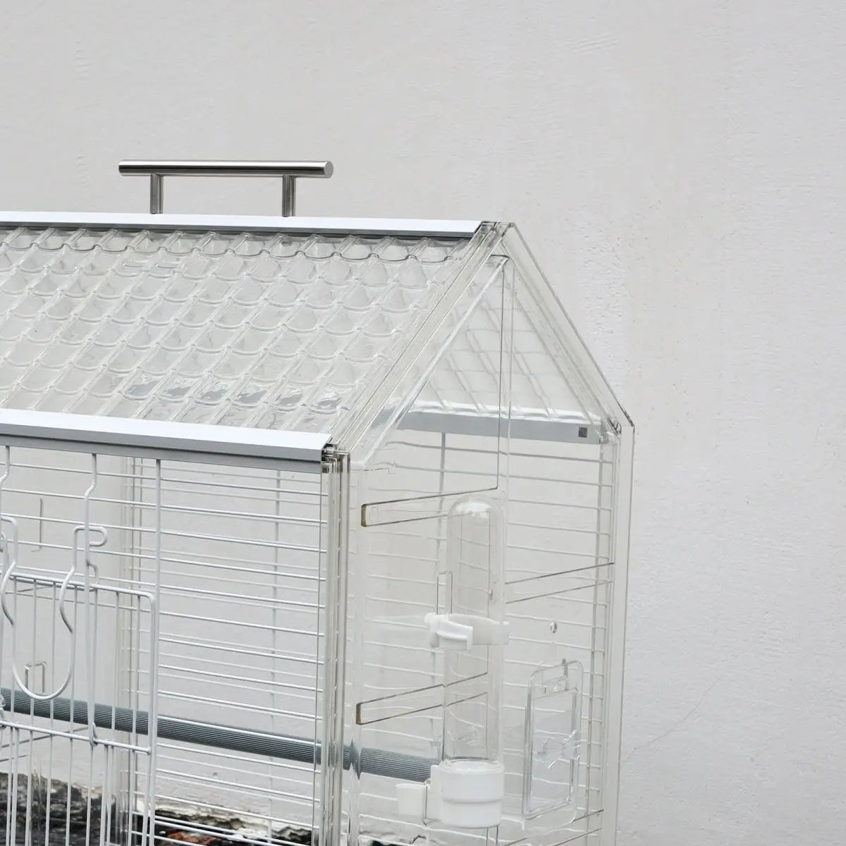 Afralia™ Luxury Villa Bird Cage for Budgerigar - Transparent Splash-Proof - Pearl Finish.