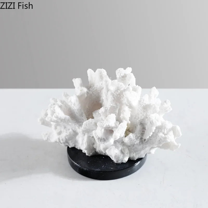 Afralia™ Coral Resin Sculpture: Modern Desk Decor & Artwork Crafted Landscape Ornaments