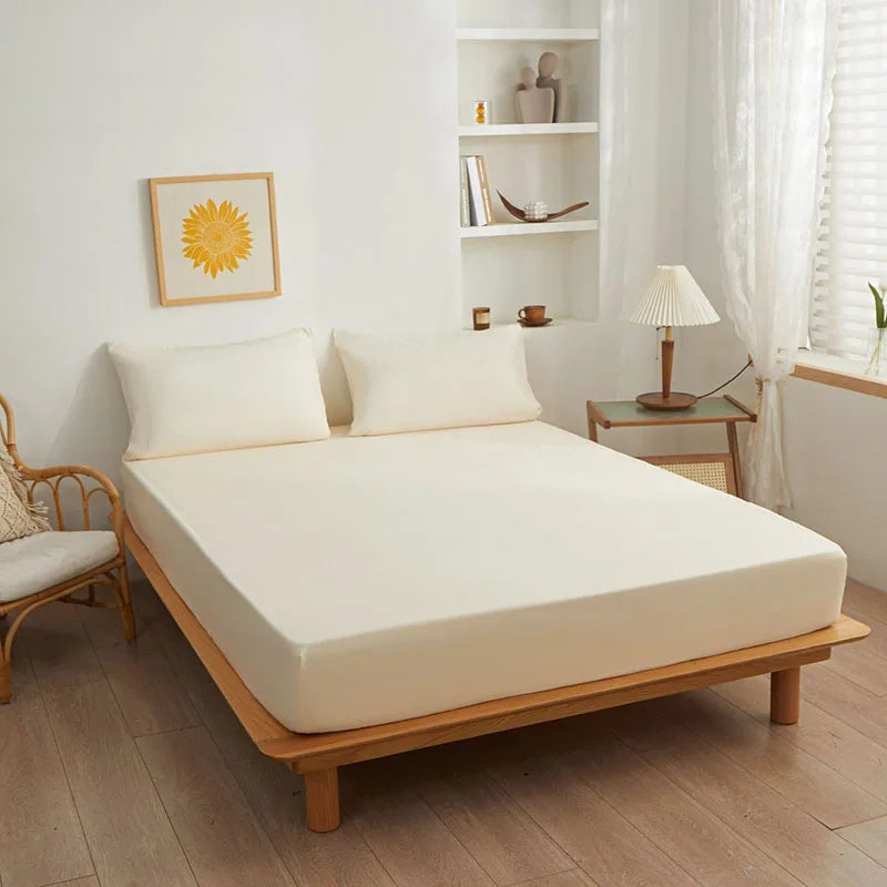 Afralia™ Soft Polyester Cotton Single Fitted Sheet Mattress Cover Bed Sheet